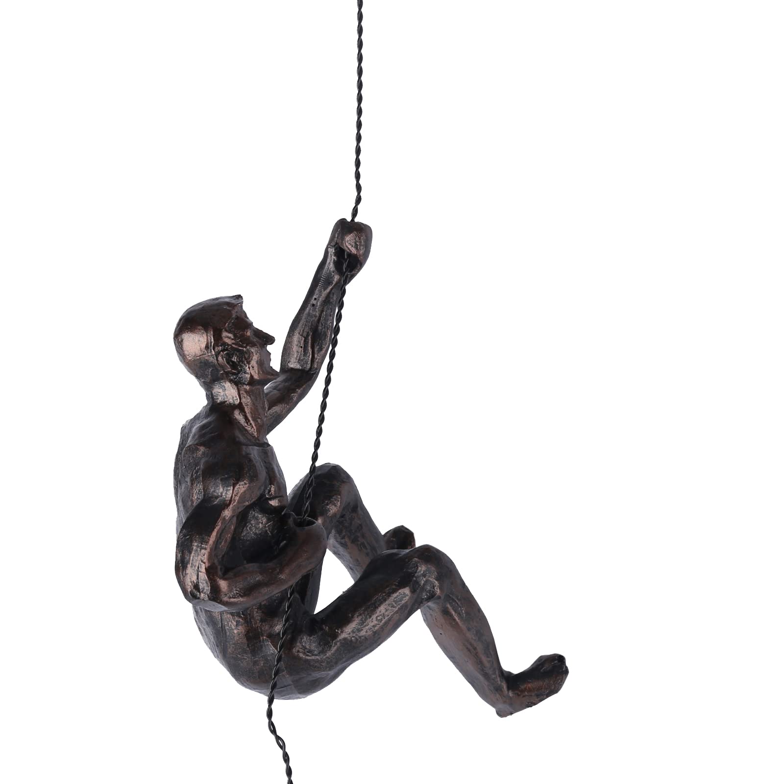 KUAHAI Escultura de figuras de hombre escalando, decoración moderna de pared, escultura masculina, arte creativo de escalada de óxido, esculturas de hombre para el hogar (modelo B)