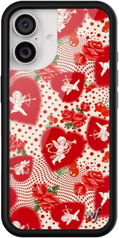 Wildflower Cases - Compatible with iPhone 17 | Protective Black Bumper, 6.5ft Drop Test Certified, Women Owned Small Business | Love Hearts Rose Red Cute | FLL Collab - Cupid Dot