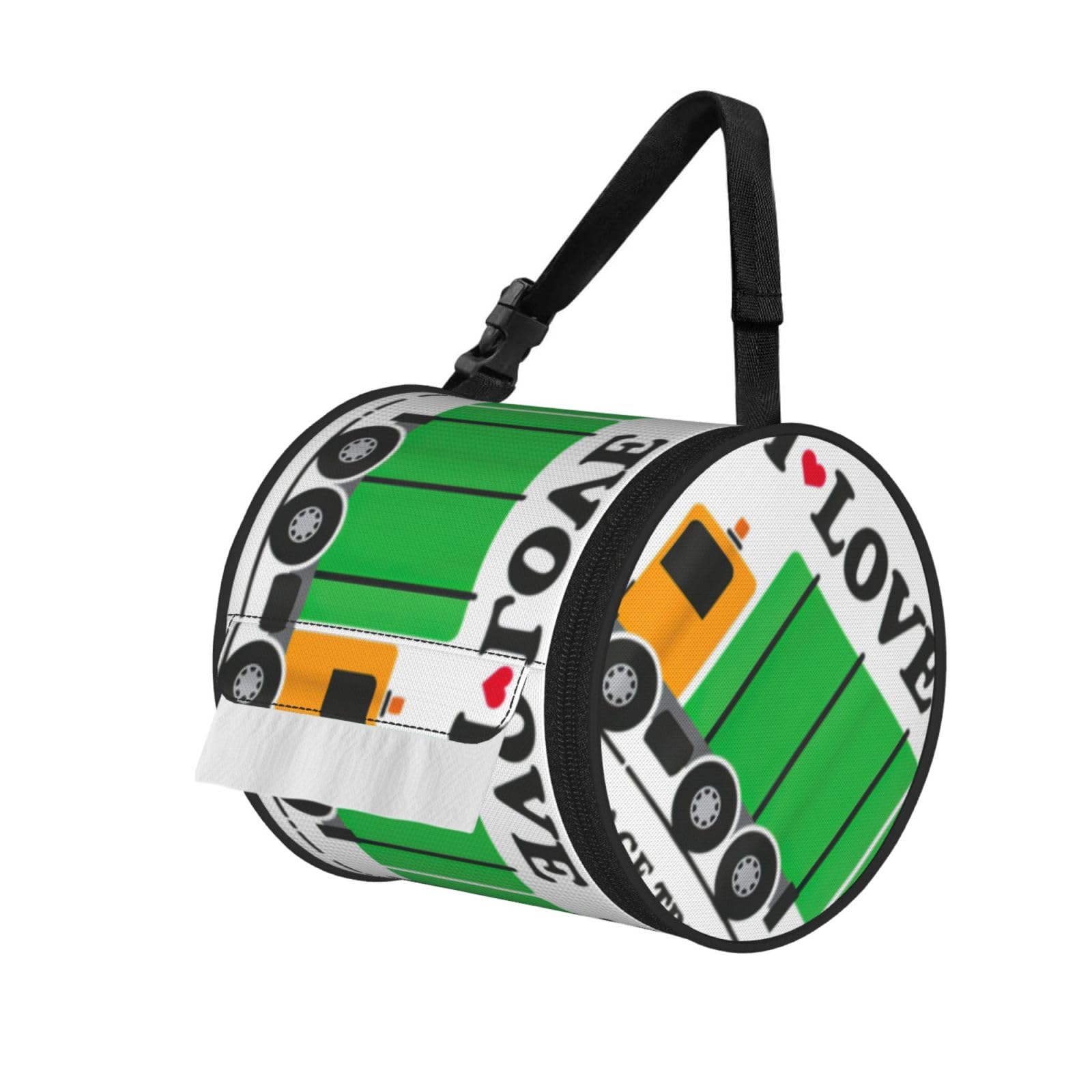 I Love Garbage Trucks Print Fashion Tissues Organizer Box, Hanging Tissue Holder For Purse Coins For Car Office Daily Outing