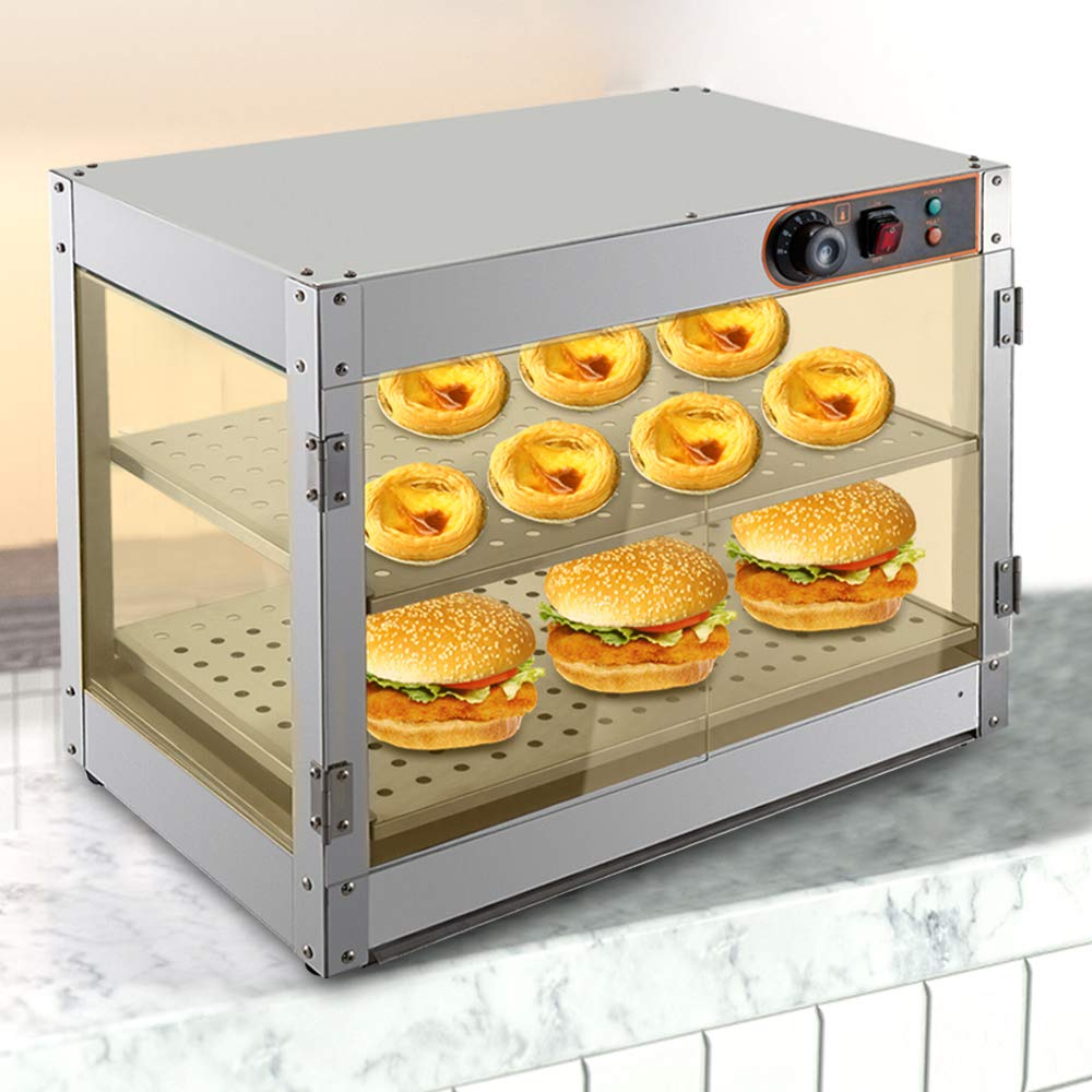 Vitrina Expositora para Calentadores de Alimentos Plata 61 * 38 * 51cm