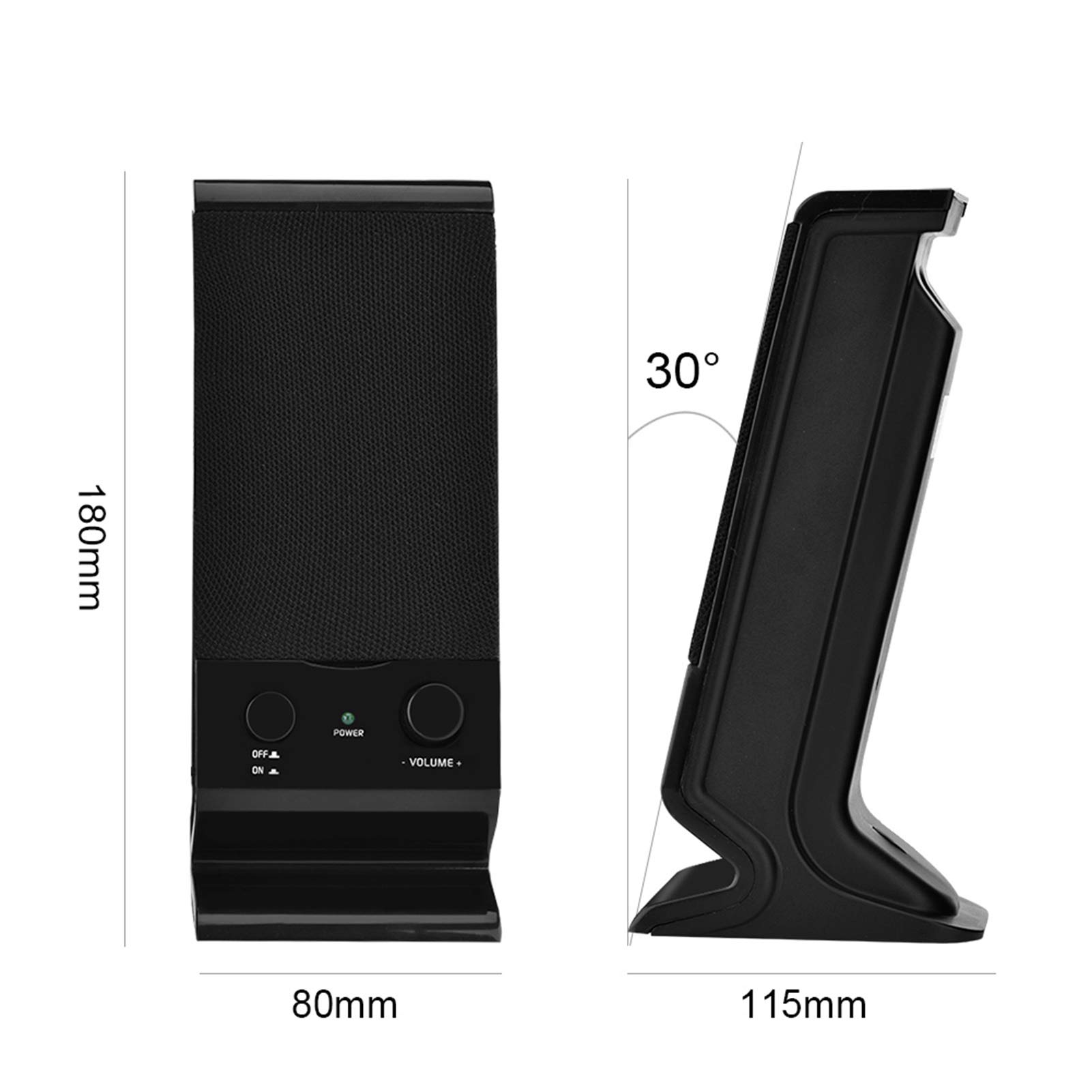 USB Lautsprecher, Tragbarer -USB-2.0-Bass-Kombilautsprecher, Satter Bass, 3.5 mm Eingang, Minimalistisches Design, PC-Lautsprecher für Mobiltelefone, Laptops und Computer