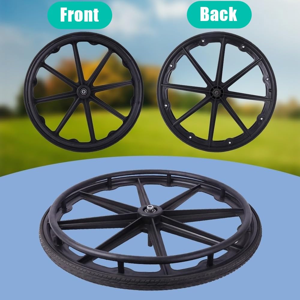 Rueda Maciza, Piezas De Repuesto para Sillas De Ruedas Manual, Recambio De Ruedas No Neumática Prueba De Pinchazos Sólido Rueda De Silla De Ruedas | 2Pcs-20in/50cm