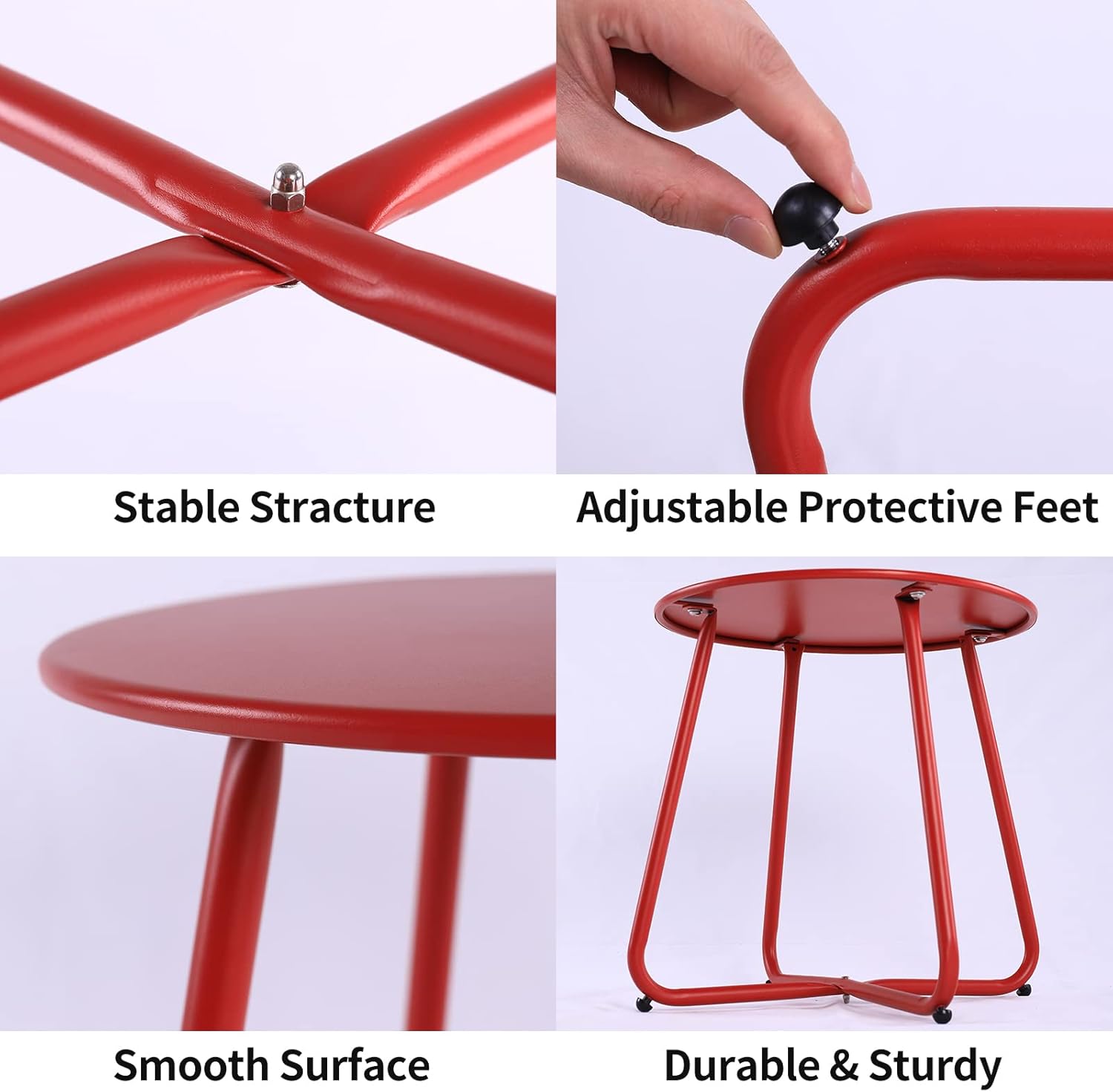 Buy LAMMOON Outdoor Side Table Round, Metal Patio Side Table, Steel