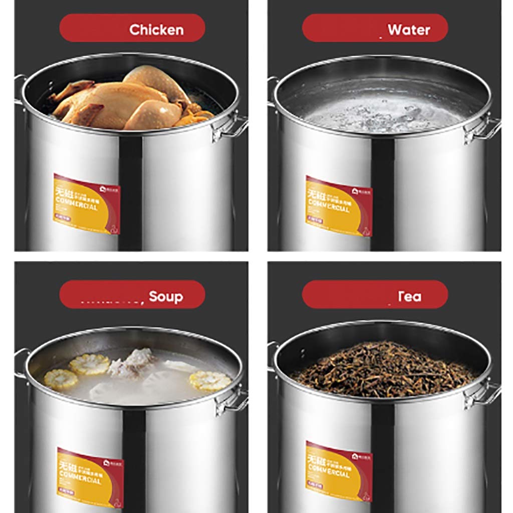 Marmite en Acier Inoxydable 304, Grande Casserole épaisse avec Couvercle, idéale pour la Restauration et Les Professionnels, Compatible avec Les cuisinières à gaz e