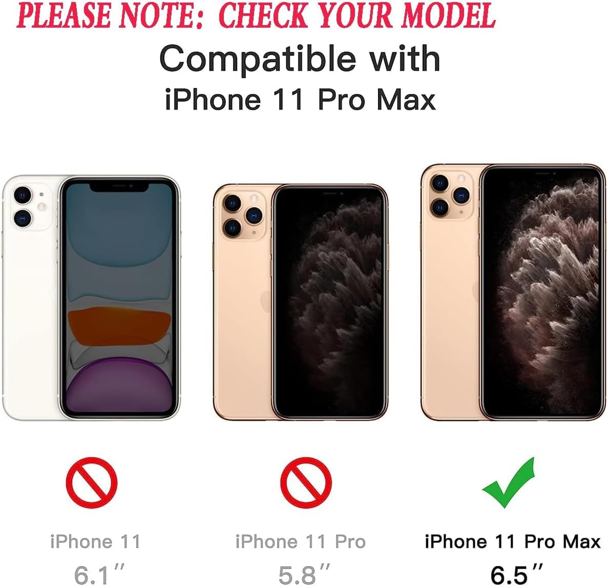YmhxcY for iPhone 11 Pro Max Case 6.5-Inch with Explosion-Proof Screen Protector,3 in 1 Shockproof TPU Hard PC Bumper Drop-Proof Shell for iPhone 11 Pro Max-Gray/Pink - Image 2