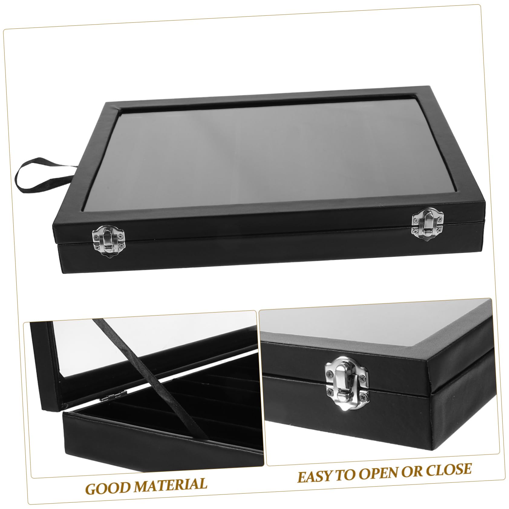 Vaguelly Schmuckkästchen mit Transparentem Deckel 10 Fächer Leichter Schwarzer Acryl Halsketten Organizer für Reise und Schmucksammlung Schminktisch