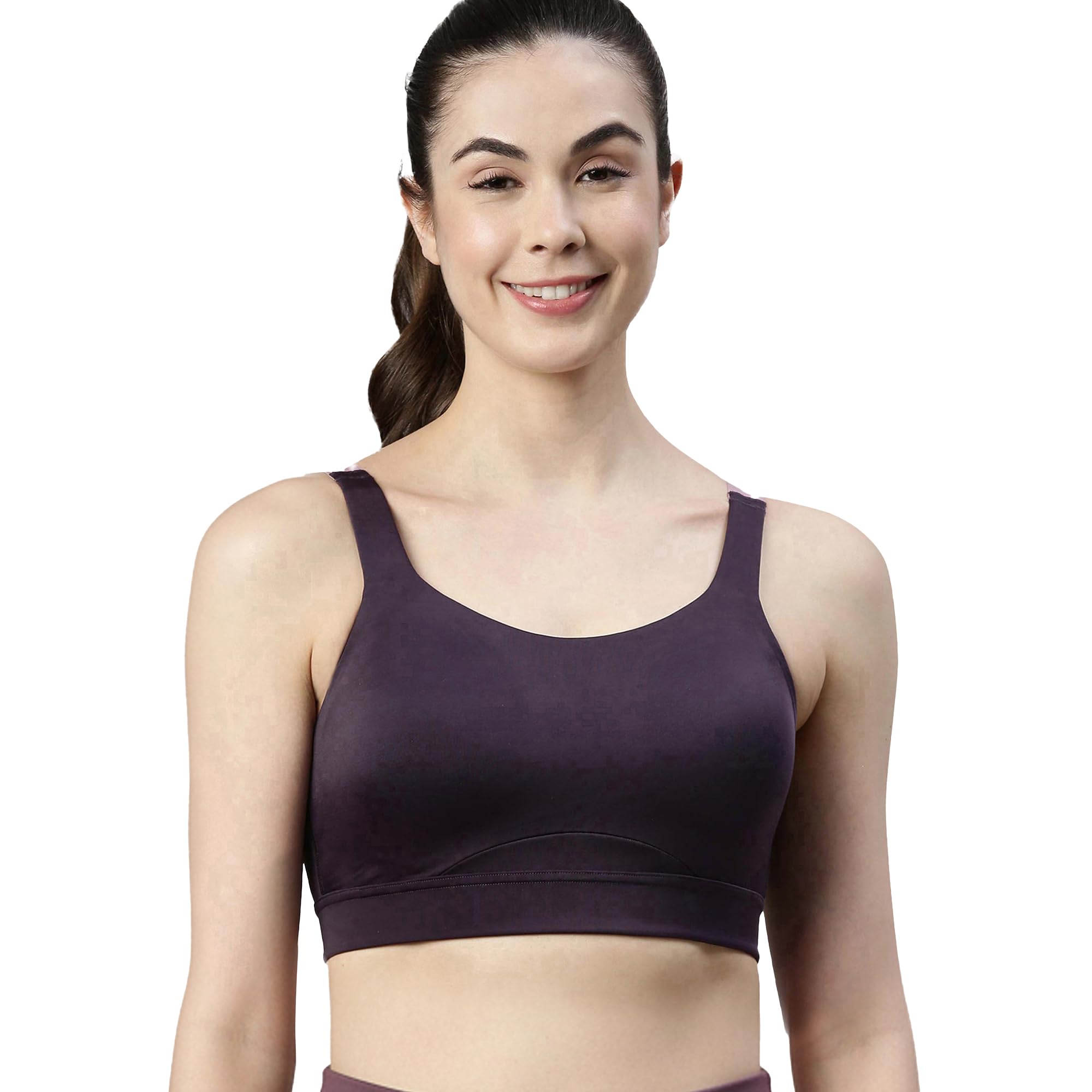 enamor Women's Polyamide Sports Bra - High Impact, Padded, Non-Wired, Full-Coverage, U-Shaped Back and Detachable Straps-picture-38