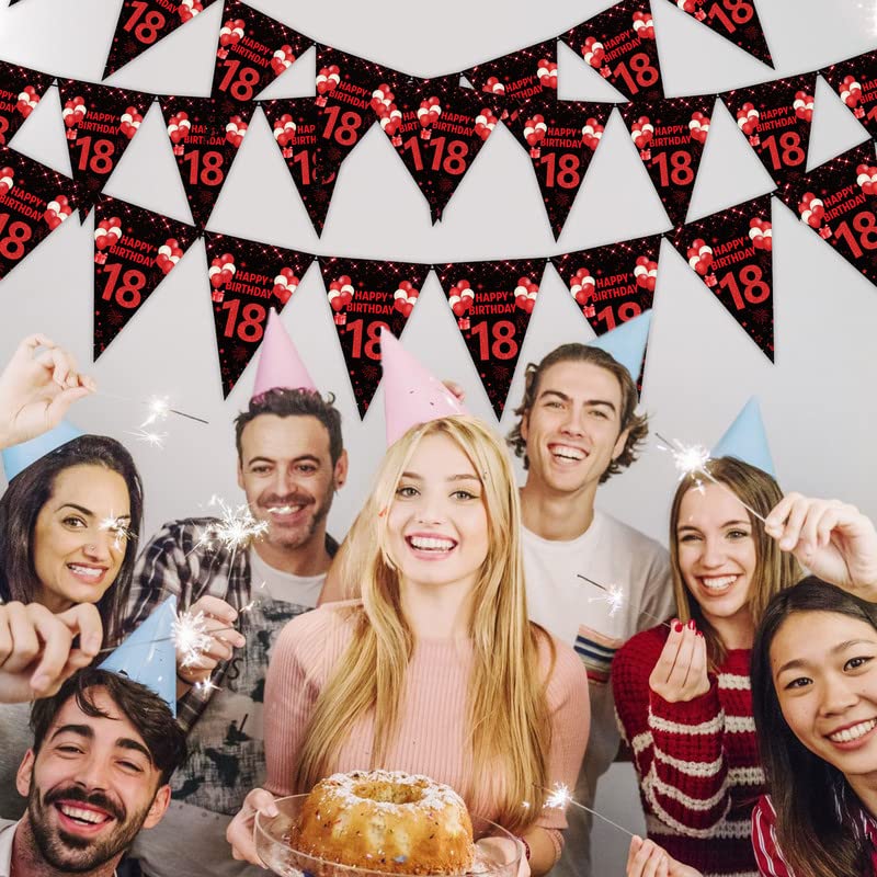 18 Jaar Verjaardag Versiering Pakket - Ballonnen, Vlaggen, Slingers