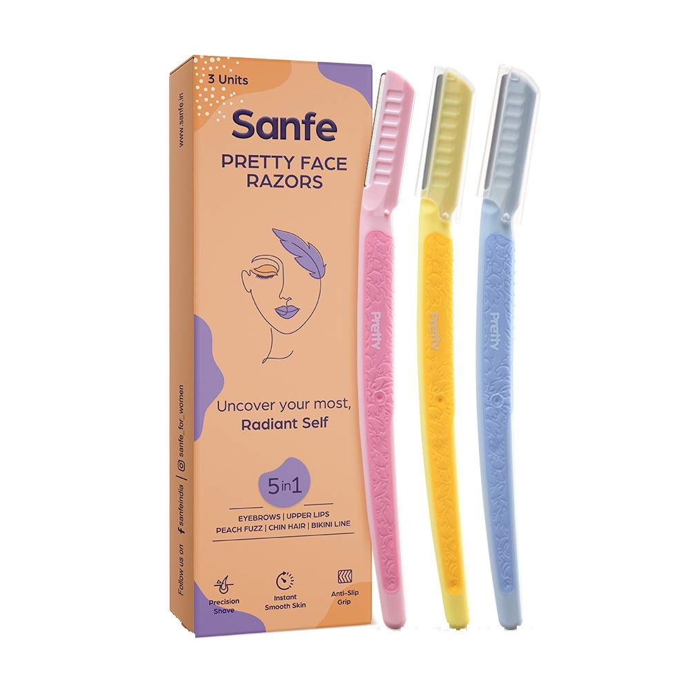 Sanfe Reusable Pretty Face & Eyebrow Razor for Women Painfree Facial