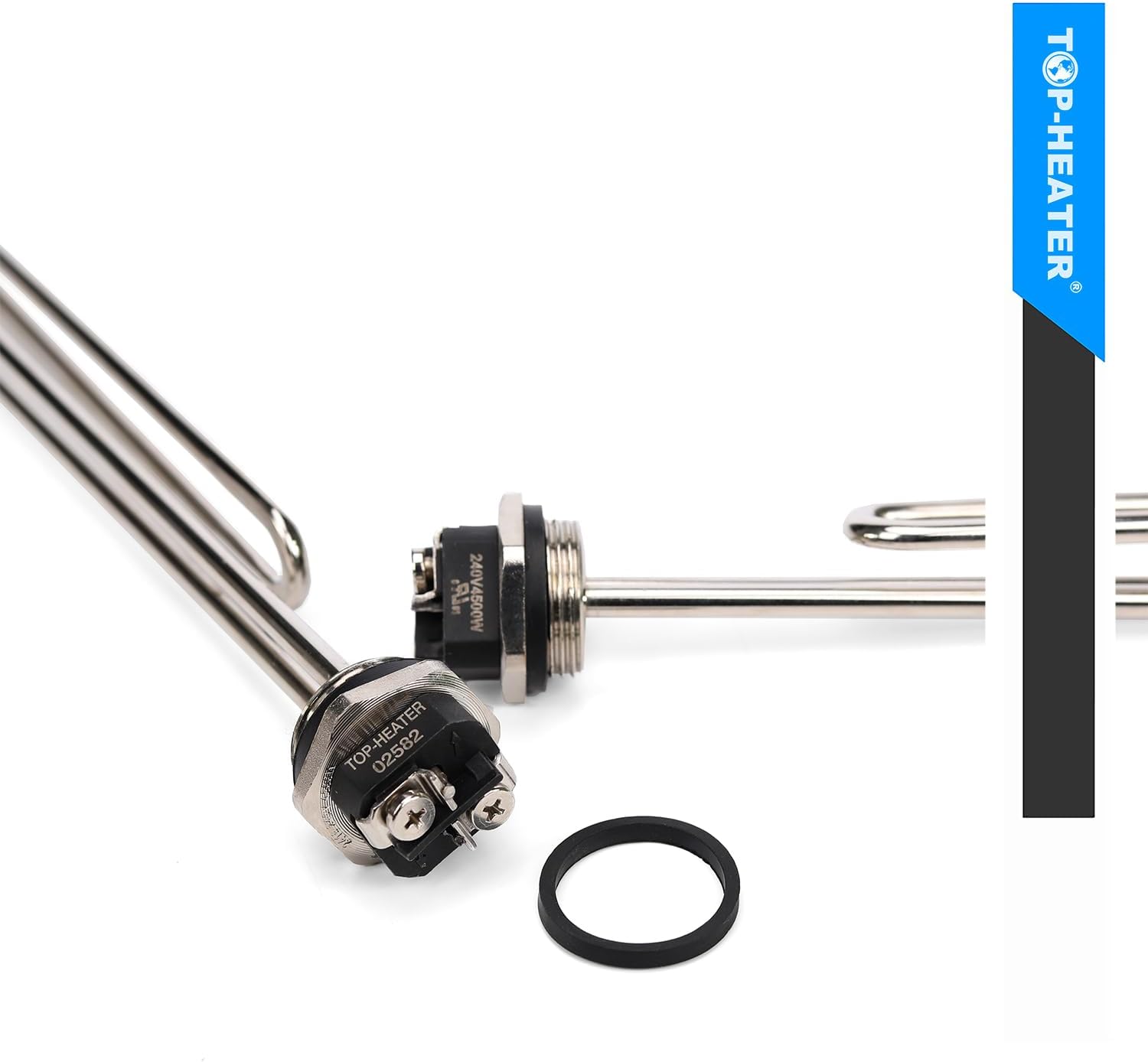 Water Heater Element 4500W,Foldback Type universal screw-in 02582 Heater Heating Elements By TOP-HEATER,Heater Element Replacement 2Pack, Fits Most Models As AO Smith, GE, Kenmore,Maytag,Whirlpool