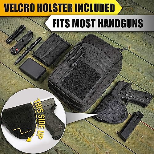 ACEXIER Taktische Umhängetasche Militär Verdeckte Waffe Holster Pistole Tragetasche Handfeuerwaffe Halter Tasche für Outdoor-Camping Jagd Pack (Black)
