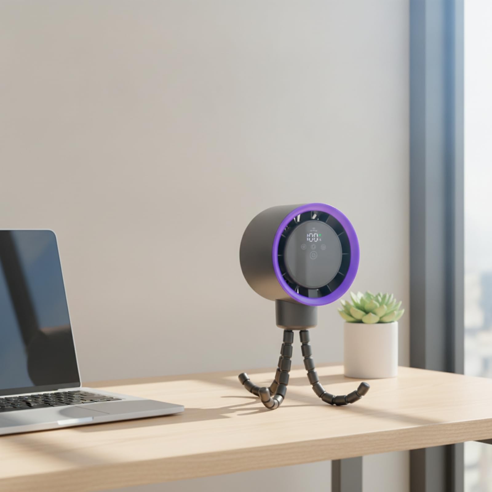 Baoblaze Ventilador para Cochecito Bebé con Soporte Segmentado Ventilador Portátil Ventilador Recargable Ventilador Silencioso Fácil de y Fijar sin Volumen, Gris Oscuro