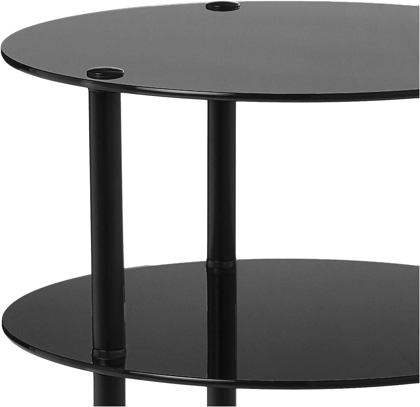 Best Promo Convenience Concepts Designs2Go Midnight Classic 3-Tier Round Glass Side Table, Black Glass