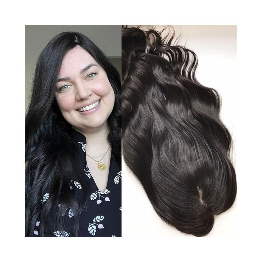 A lady’s bald wig, European Human Hair Topper – 12x13CM Silk Base with PU & 4 Clips, 8-22″ Wavy Virgin Hair for Thin Hair(Dark Brown,22 inches) A lady’s bald wig, European Human Hair Topper – 12x13CM Silk Base with PU & 4 Clips, 8-22″ Wavy Virgin Hair for Thin Hair(Dark Brown,22 inches)