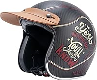 Vista 3 de Casco de Motocicleta con Visera de Pico para Casco de Cara Abierta 3/4, Casco Retro de Motocicleta y Casco Medio, Protección Solar