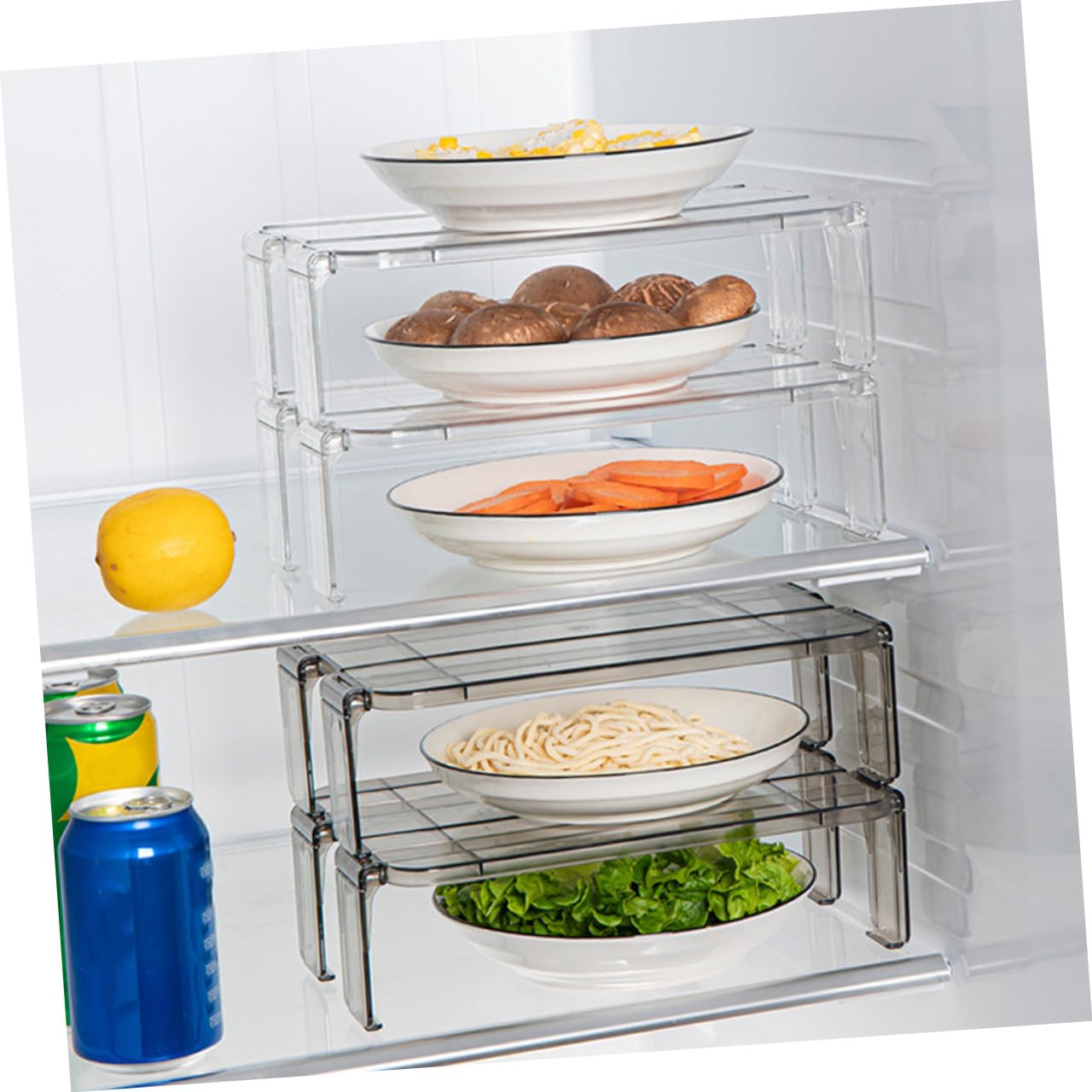 Alipis Set Organizer Per Frigorifero Contenitori Impilabili Per Frigorifero Ripiano Portaoggetti Rimovibile Per Casa E Cucina