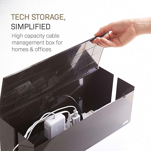 Miniatura 2 de YAMAZAKI Home Cable Box-Outlet Cable Organizador de almacenamiento, protector de cubierta