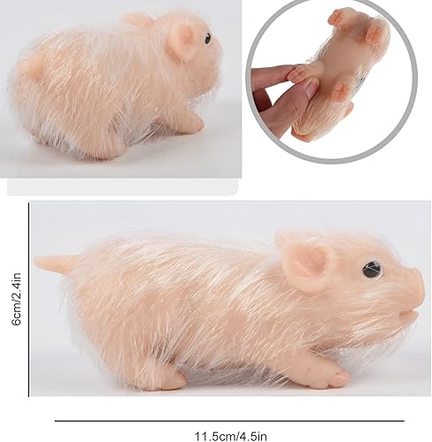 Miniatura 2 de Mini cerdito de silicona de 5 pulgadas, lindos juguetes de cerdo de lunares negros, lindos animales realistas, mini muñeca de cerdo de bebé, el