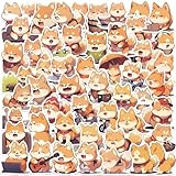 Generic Cute Shiba Inu Doge Stickers, 52 Pcs Kawaii Animal Waterproof Vinyl Decals for Laptop, Water Bottle, Phone, Luggage, Birthday Party Supplies (Shiba-Inu Dog Sticker)