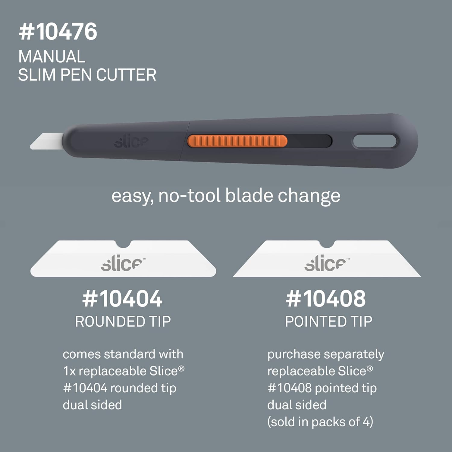 Slice Slim Pen Cutter, 1 Pack, Manual Blade Stays in Position