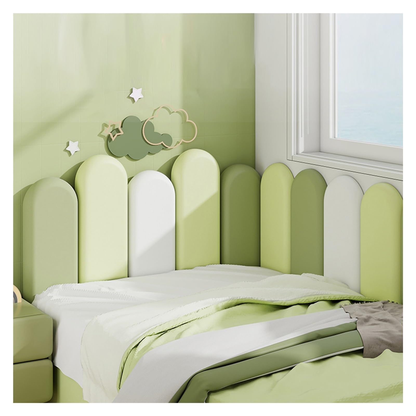 Coussin mural anti-collision tête de lit enfant protection murale 3D 4pcs
