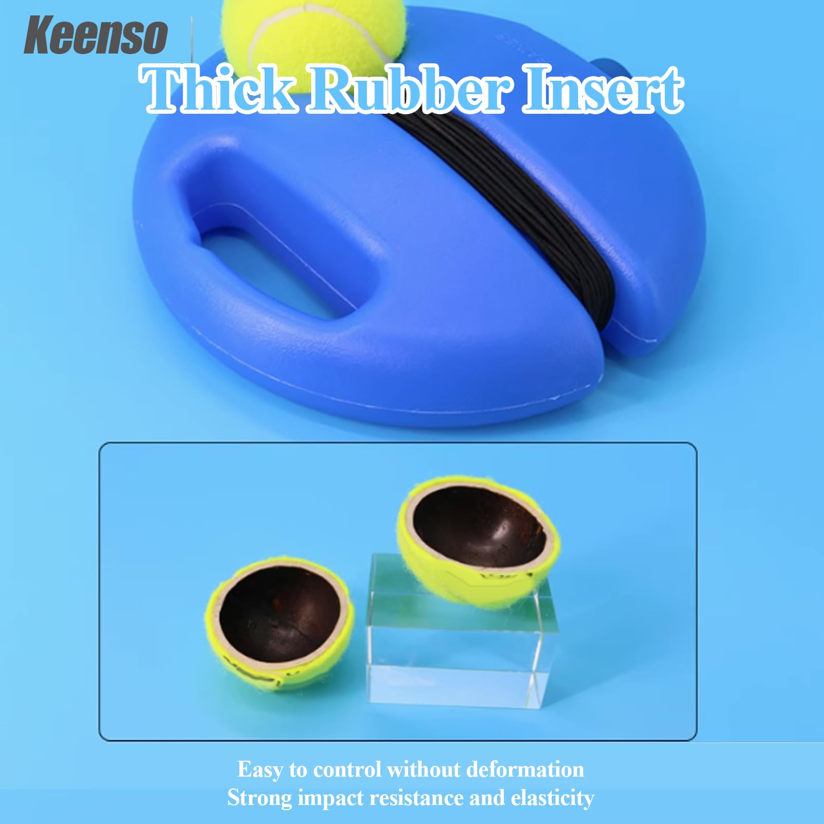 Keenso Allenatore di palline da tennis, strumento di allenamento per tennis Strumento di allenamento per palle da rimbalzo per allenatore di base da tennis per autodidatta