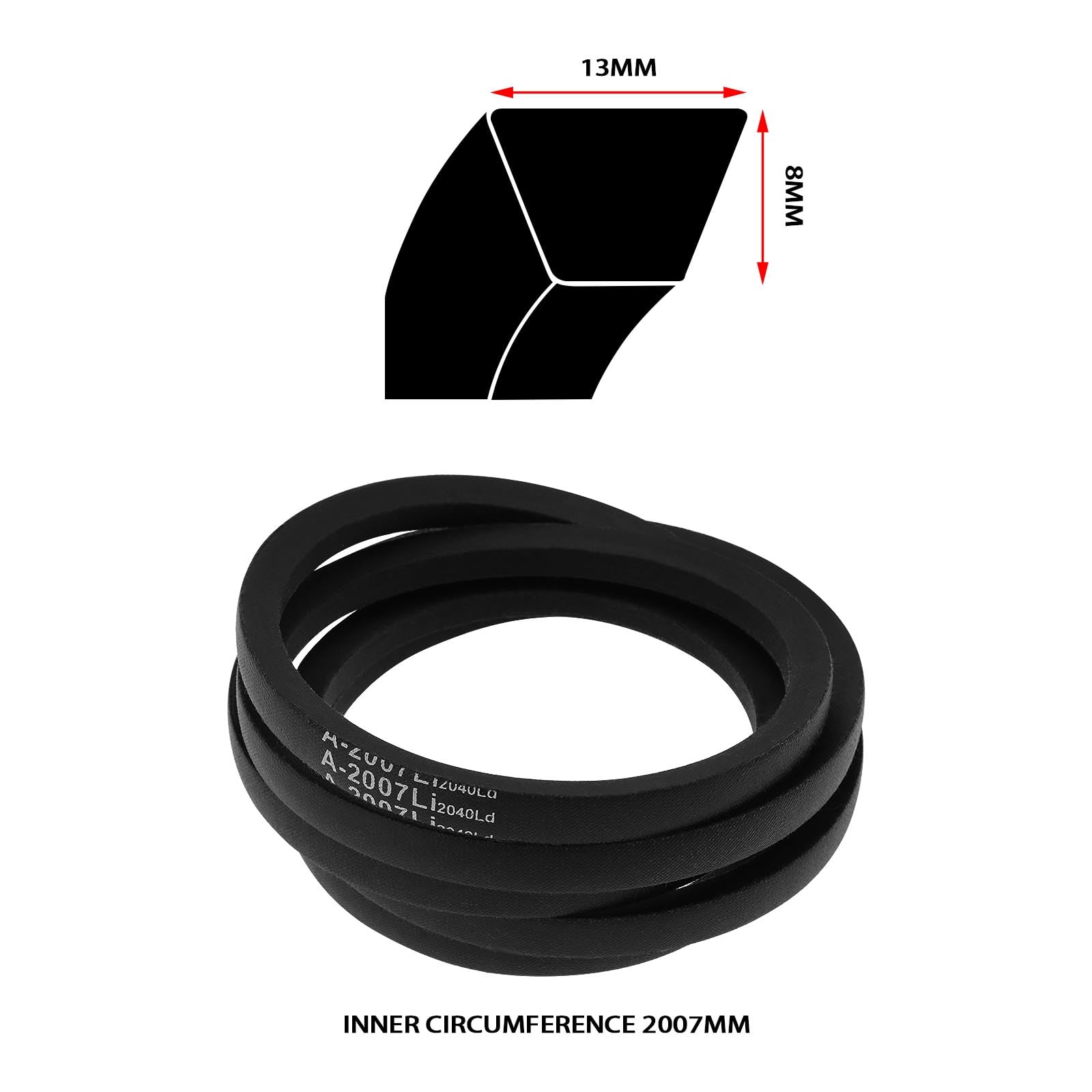 OTOTEC Hydrostatic Hydro Axle Gearbox Belt Drive V-Belts 79 Inch Inner Length 13mm Width 8mm Thic Compatible with Countax C Series 2003 MK3 C300H C500H OE 229503400 - Image 4