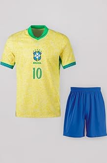 Naimaar 10 Football Team Home Jersey with Shorts 2024 (Kids,Boys,Men)(8-9Years) Multicolour