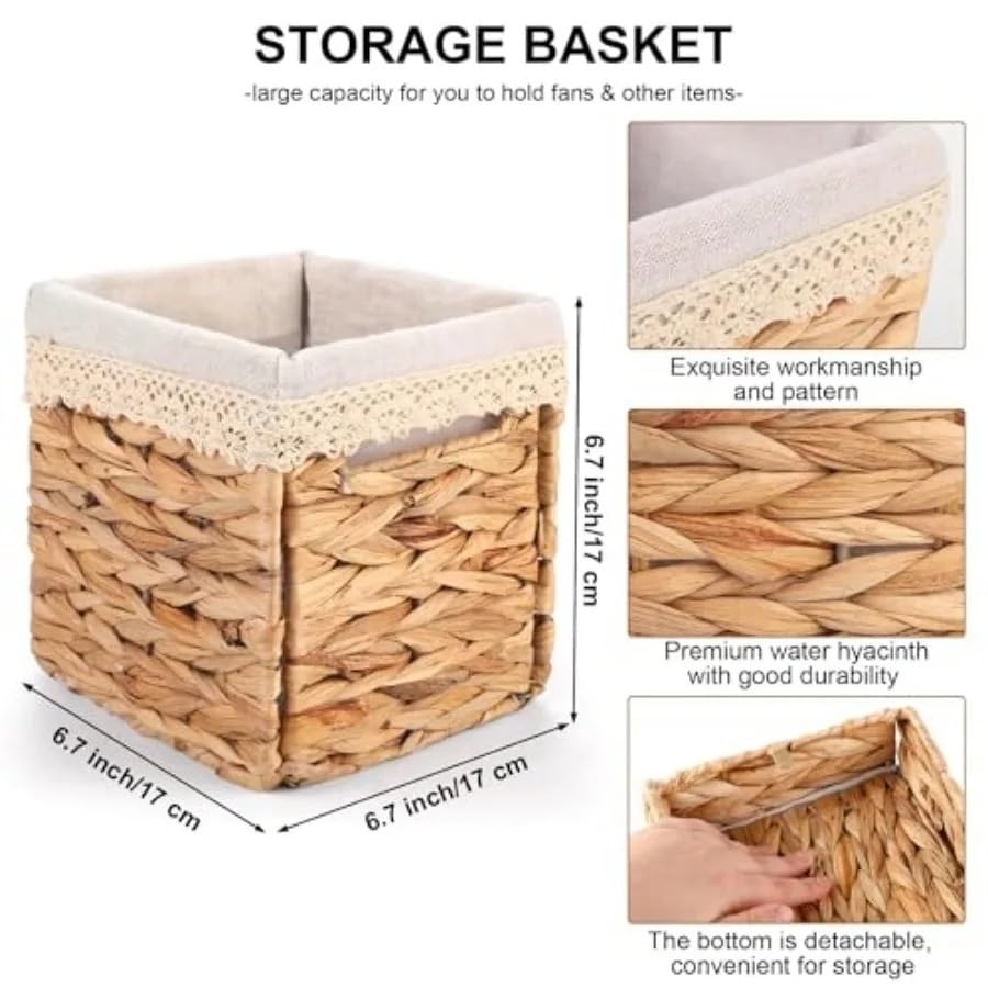 Éventails pliants en papier blanc contre la chaleur, avec panier de rangement