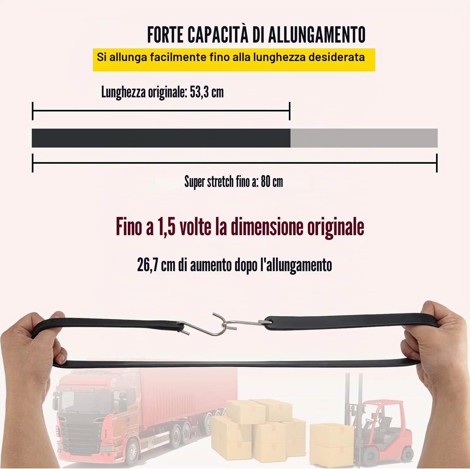 VEVOR Confezione 50 corde elastiche gomma, 53,3 cm, intemperie, gomma naturale, ganci S piegati, cinghie rimorchi pianali, tele, carichi