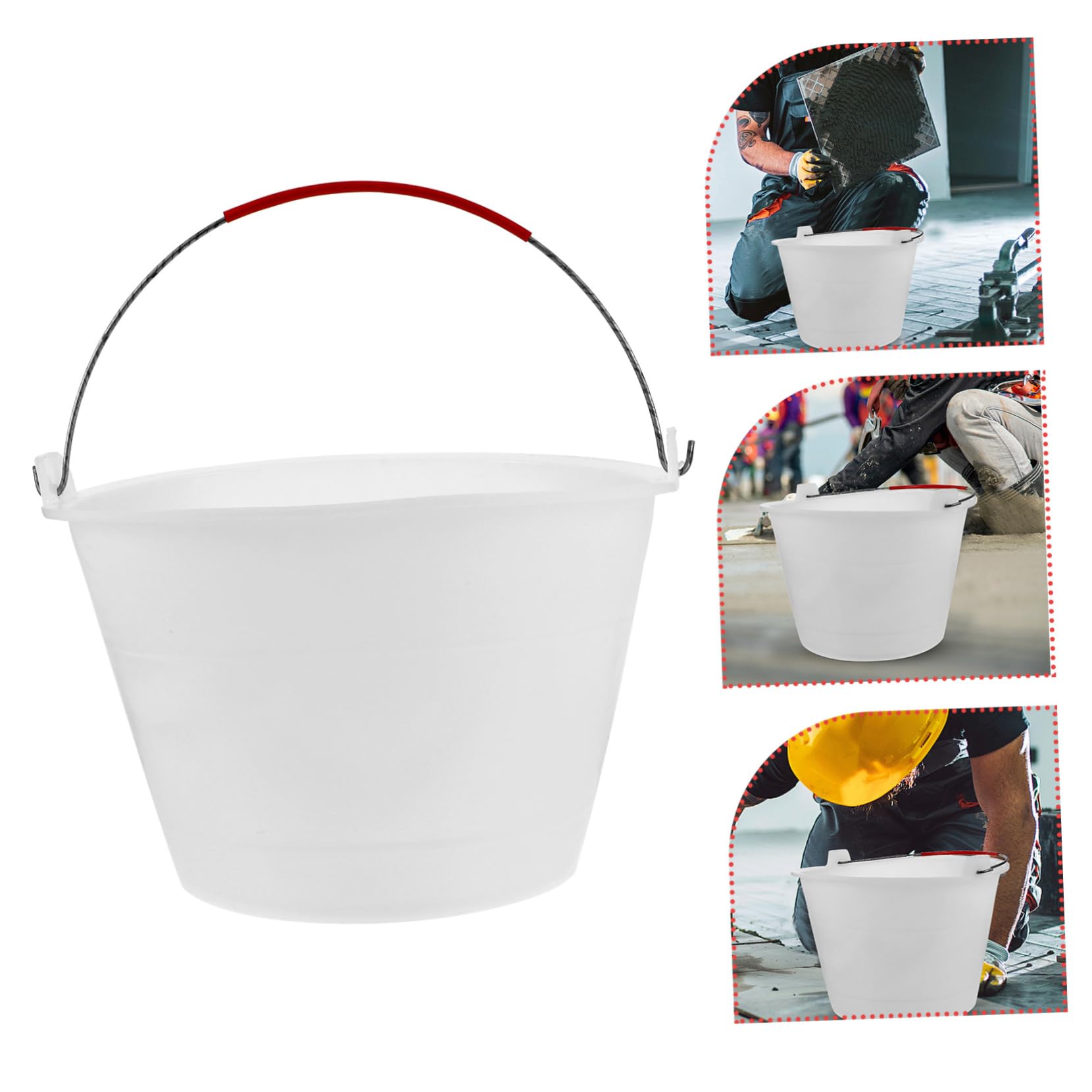 Angoily Secchiello Plastica Per Cemento Portatile Secchiello Vuoto Per Calcestruzzo Con Maniglia Per Cantieri e Uso Domestico