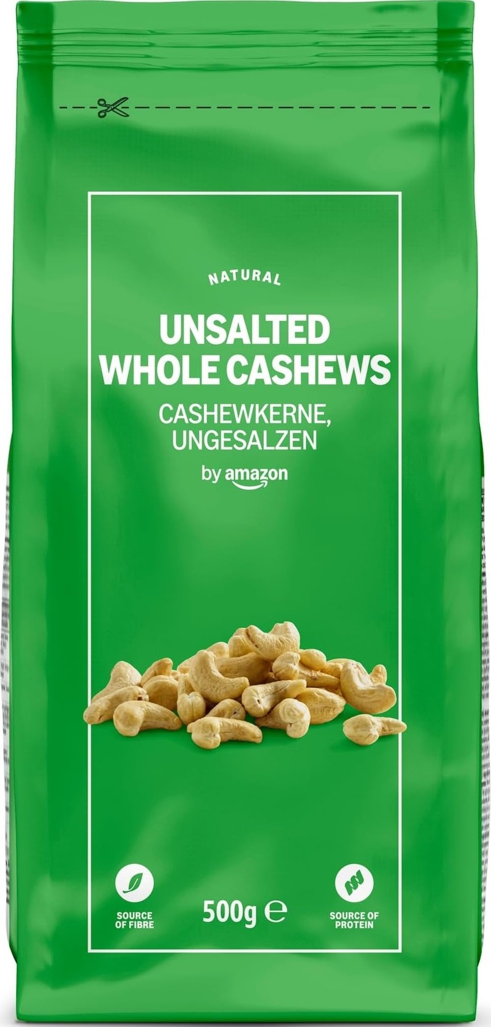 by Amazon Whole Cashew Nuts Unsalted, 500g