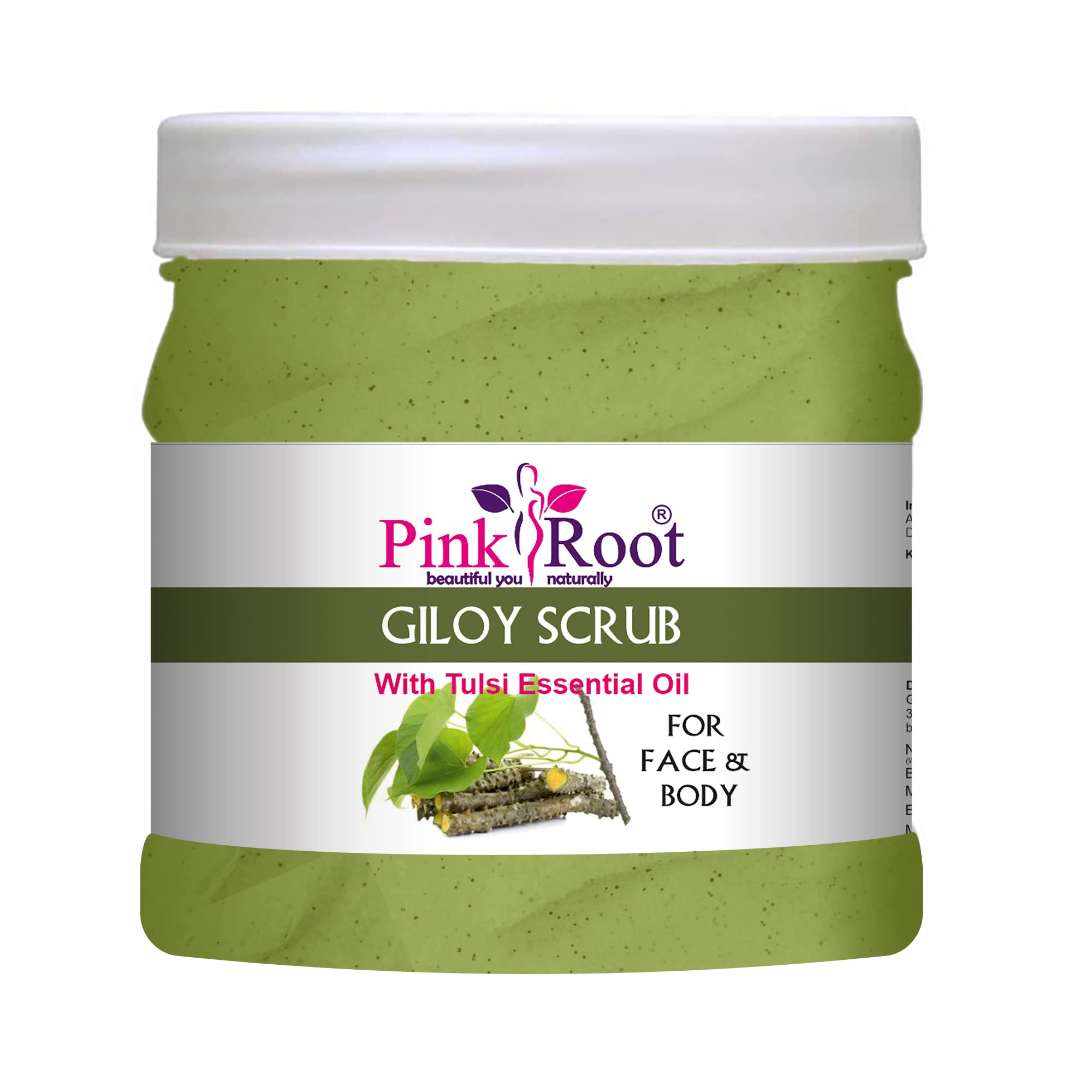 Pink Root Giloy Scrub for combating pimples, dark spots, and fine lines, 500ml