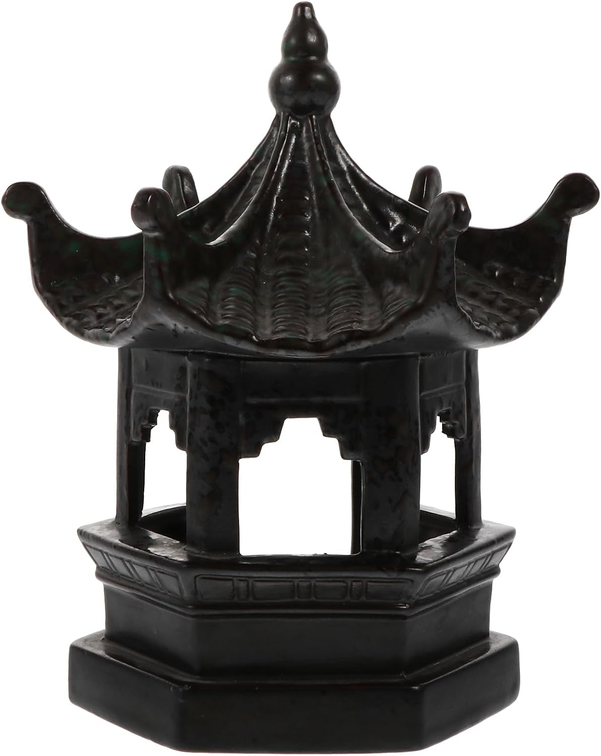 Ceramic Hexagon Pavilion Decor Miniature Zen Garden Ornament for Home and Outdoor Patio Micro Landscape Accessory for DIY Plant Terrariums and Fairy Garden Decoration Random Color