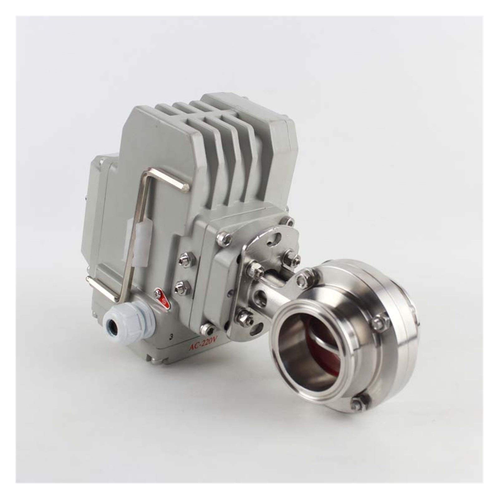 Électrovanne en acier inoxydable 304 supérieure vanne papillon sanitaire DN20 type O