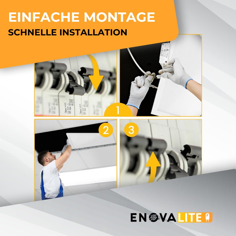 5x LED Panel 120x30 cm - 36W 6000K Kaltweiß 3600lm flimmerfrei - flache Einbauleuchte für Rasterdecke - LED Deckenleuchte Rasterleuchte Paneele - mit 230V Marken-Netzteil - 1200x300x0,9mm