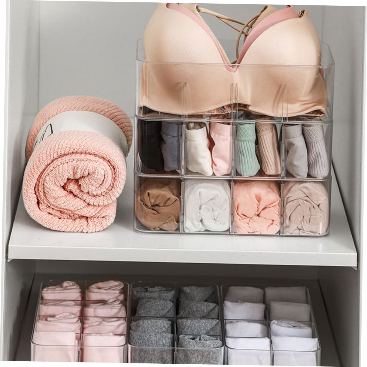 2 Pièces Boîte de Rangement en Ps pour Sous-vêtements