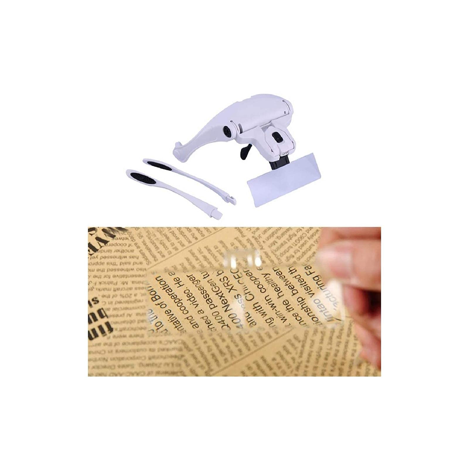Lente d'ingrandimento con 5 lenti staccabili, con zoom da 1X a 3,5x, lente d'ingrandimento a mani libere per leggere