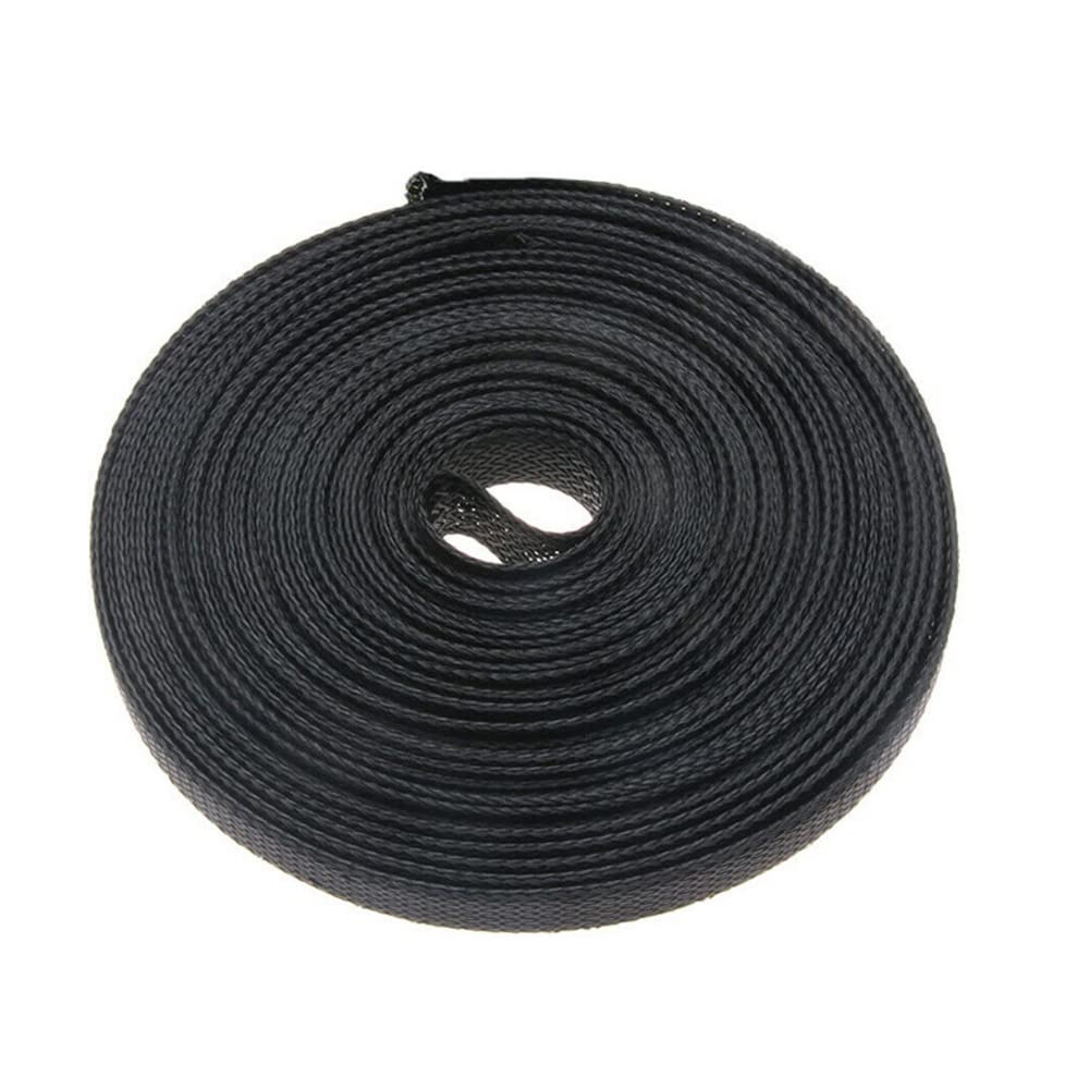 ETOPARS Expandable Braided Sleeving Wire Black Braided Sleeving Cable Tidy Sleeve Loom Tubing Cable Sleeve Flexible Insulated Protection 14mm Diameter Length 7.5 Meters