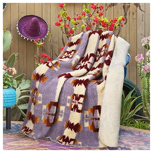 Catalonia Southwest Throw Blanket, Aztec Blanket for Couch or Room Decor, Reversible Comfy Fluffy Mexican Blanket, Gift Blanket, 50x60 inches