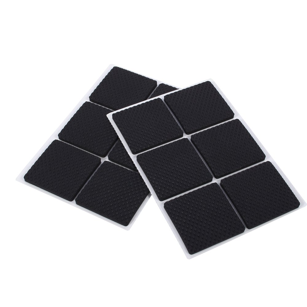 Rubber Feet Pads, OKUHYU Protector Rubber Pad, 12pcs Black Non-Slip Self Adhesive Floor Protectors Furniture Sofa Table Chair Rubber Feet Pads for Protecting Wooden Floor, Desk Surface and Wall etc