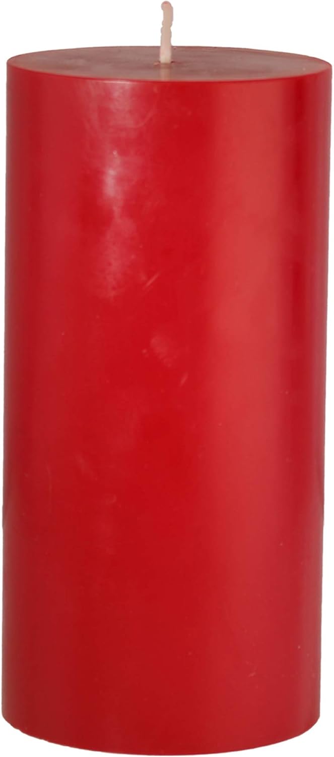CandleNScent 3x6 Holiday Red Pillar Candles Hand Poured Unscented (Pack of 1)