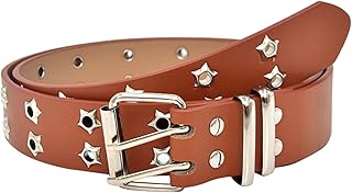 Trjgtas Mujeres Sólido Retro Moda Cintura Ancha Doble Botonadura Ojal Cool Pantalones Decorativos Cinturón Fallout Belt (Color : Brown, Size : Einheitsgr��e)