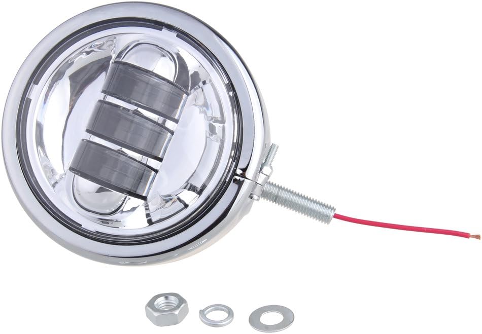 SUNPIE 4-1/2" 4.5inch Chrome LED Auxiliary Spot Fog Passing Light Lamp with Housing Ring Mount Bracket for H Arley Touring Electra Glide Daymaker Fog Lights Projector Spotlight