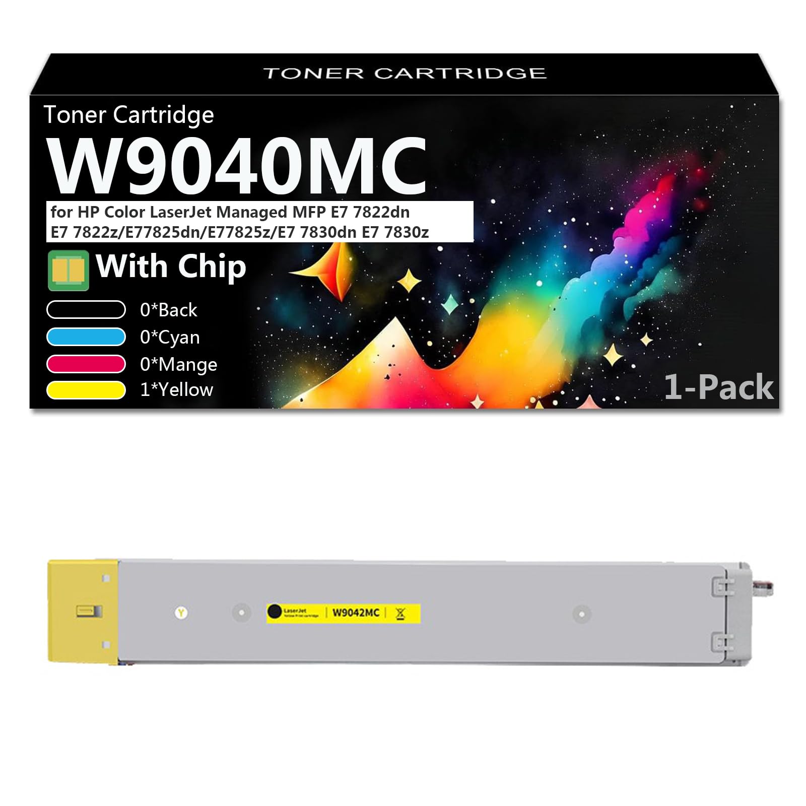 Cartouche W9040MC jaune avec puce intelligente pour HP Color LaserJet Managed MFP E77825dn