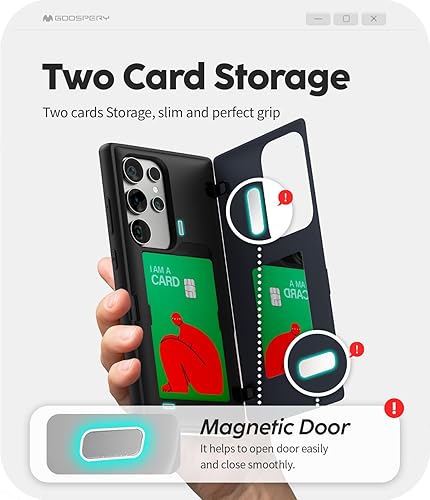 Miniatura 662 de GOOSPERY Parachoques magnético para puerta compatible con Galaxy S23, tarjetero tipo cartera, cierre automático, protección de doble capa resistente
