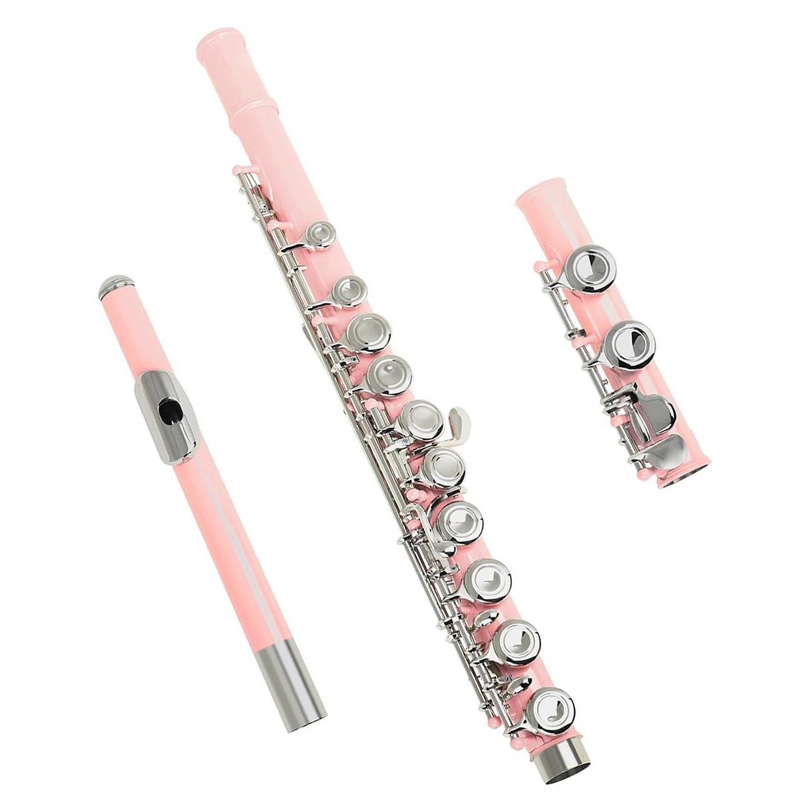 Set di flauti a 16 Fori Chiusi, tonalità Do, Materiale in alpacca Rosa, Strumento a fiato Professionale.,