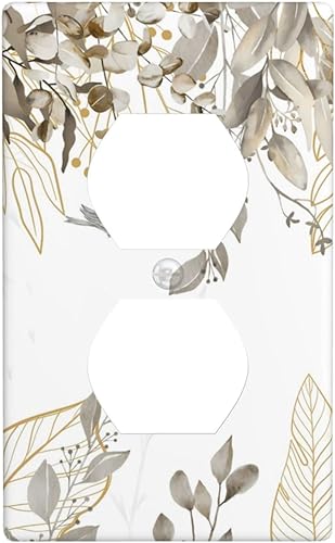 Miniatura 18 de Placas de pared para receptáculo de dispositivo dúplex de 1 banda, cubiertas de toma de corriente azul retro onduladas, cubiertas decorativas para