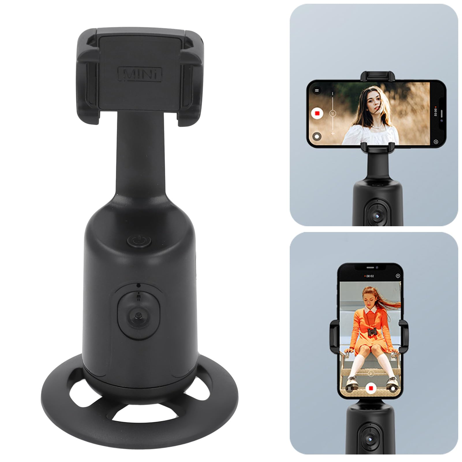Soporte para teléfono de seguimiento facial automático, rotación de 360°, trípode de seguimiento de teléfono, soporte de cámara inteligente, control de gestos, para transmisión de video en vivo