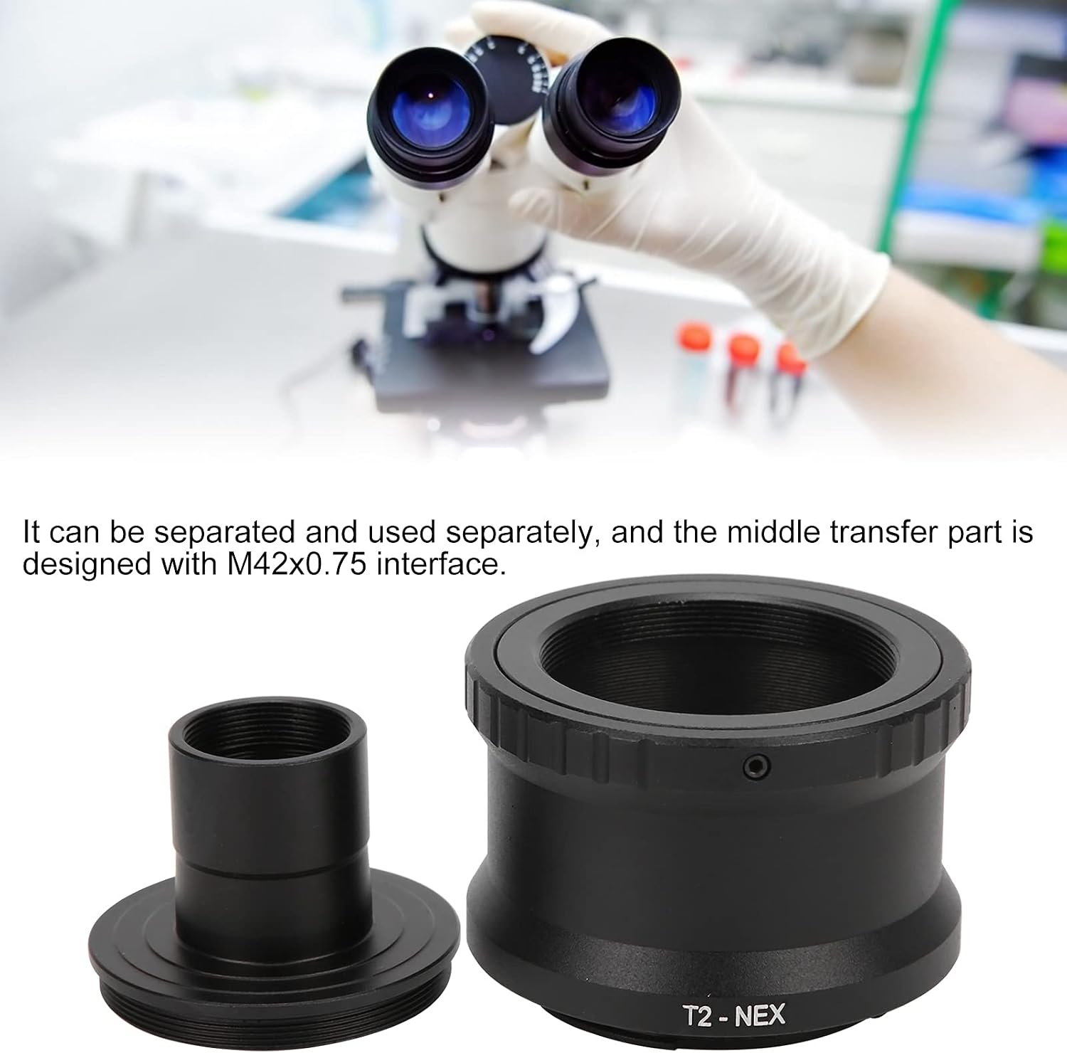 YYOYY 23.2mm Microscope T Mount Extension Tube T2 Mount Adapter Ring for Sony E Mount SLR Camera, It Can be Separated and Used Separately